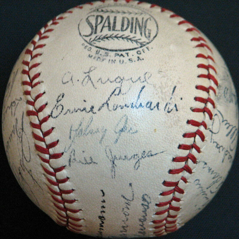 1944 New York Giants Team Signed Baseball Joe Medwick Ernie Lombardi PSA DNA COA