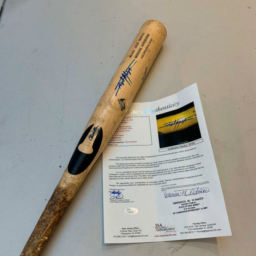 Miguel Andujar Signed Rookie Season Game Used Baseball Bat Yankees With JSA COA