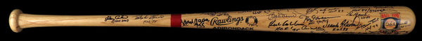 Magnificent Hall Of Fame Multi Signed Bat 45 Signatures With Inscriptions JSA