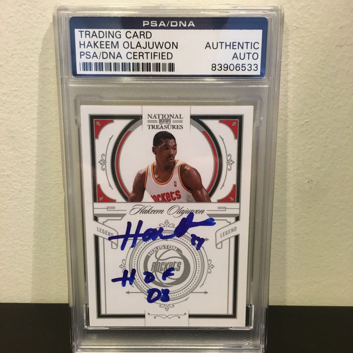 2010 Timeless Treasures Hakeem Olajuwon HOF 2008 Signed GU Jersey PSA DNA /99