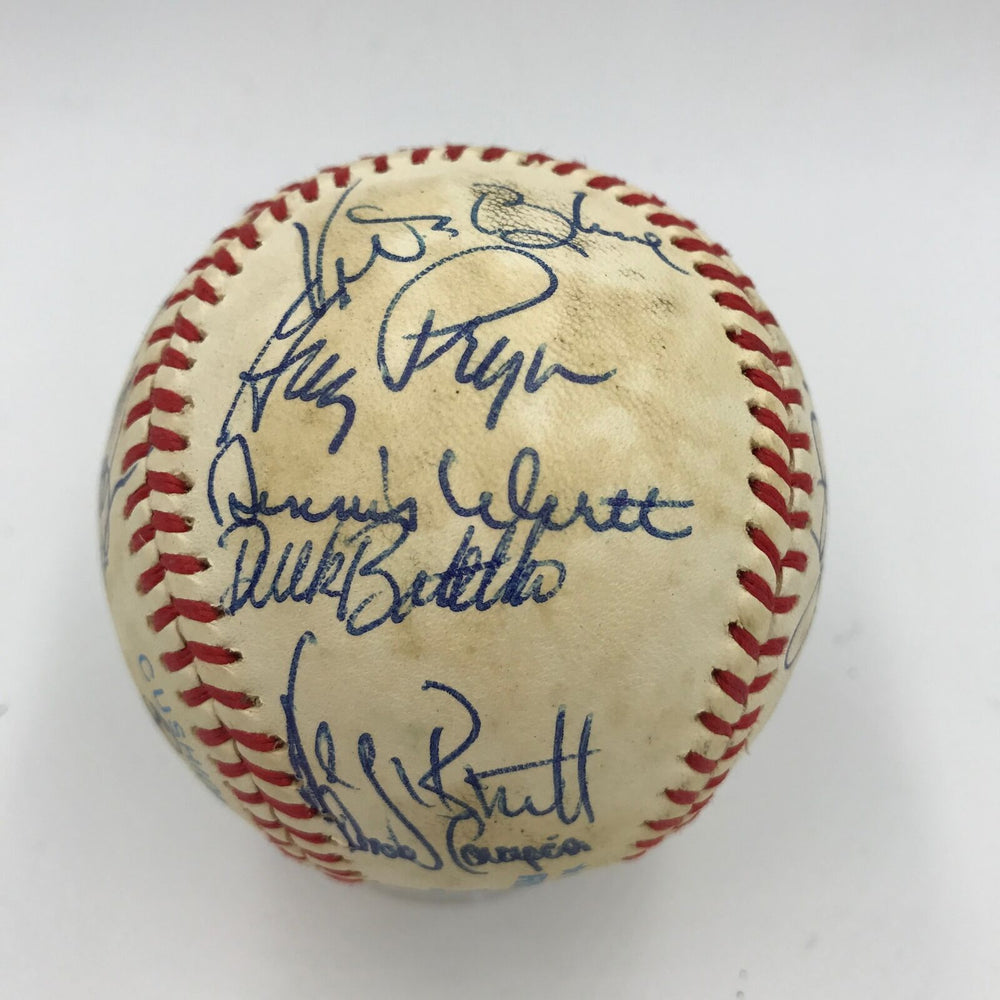 1982 Kansas City Royals Team Signed AL Baseball George Brett PSA DNA COA