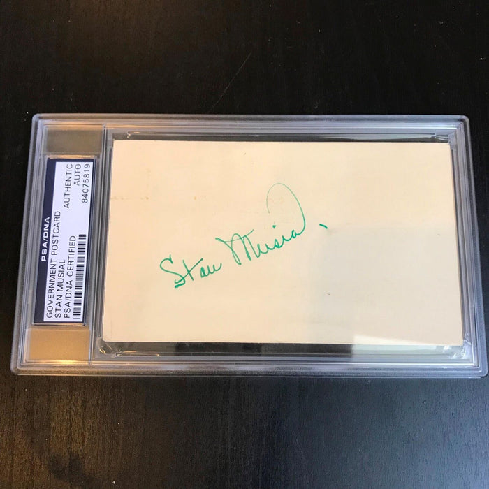 Vintage 1950 Stan Musial Signed Autographed GPC Postcard PSA DNA COA
