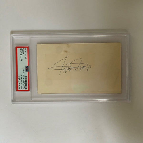 Willie Mays Signed Autographed Vintage Index Card PSA DNA COA