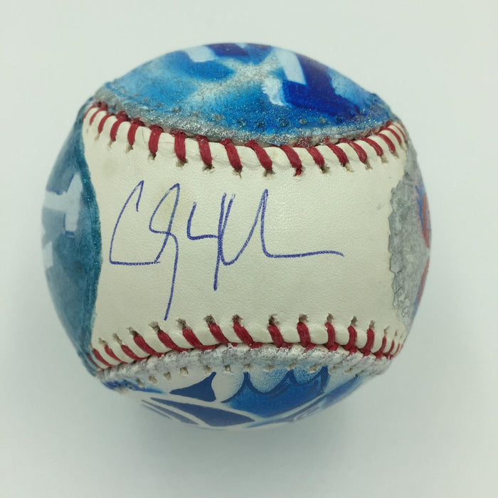 Rare Clayton Kershaw Signed Hand Painted Art Baseball Steiner & MLB Authentic