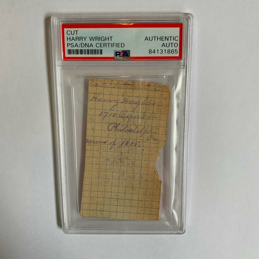Harry Wright HOF Signed Handwritten 1885 Philadelphia Quakers Lineup PSA DNA