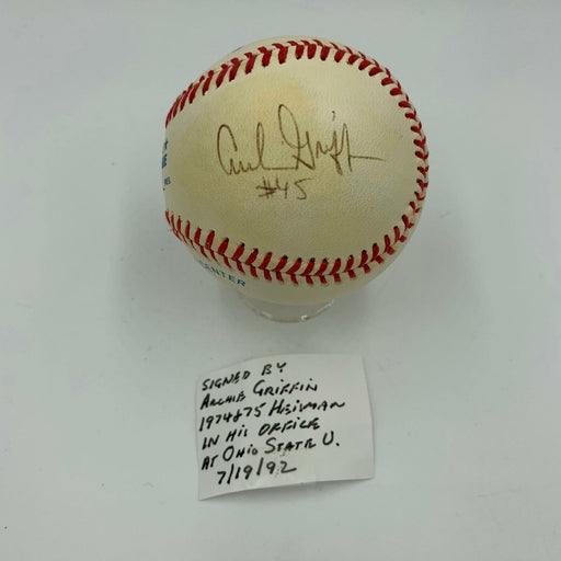 Archie Griffin #45 Signed American League Baseball JSA COA Heisman Trophy NFL