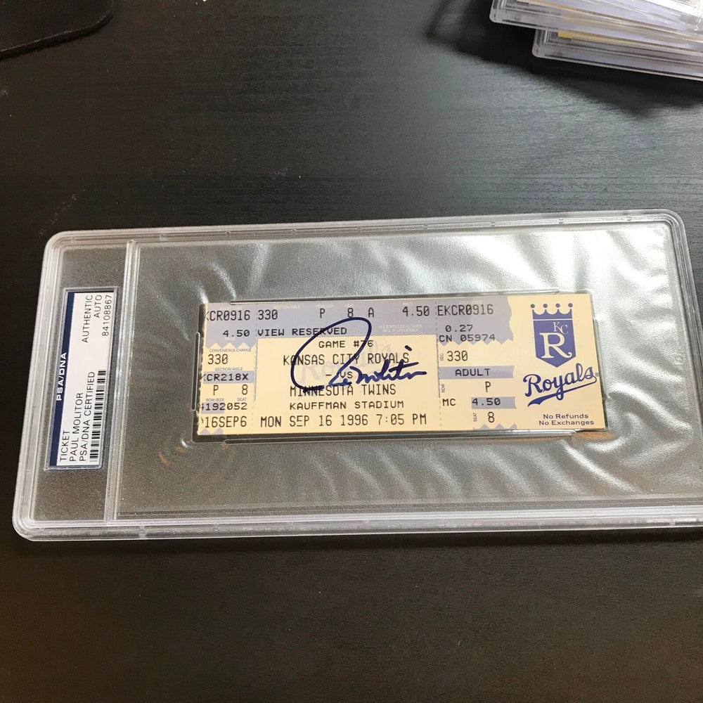 PAUL MOLITOR 3000th HIT 9/16/1996 SIGNED AUTOGRAPHED TICKET PSA DNA COA