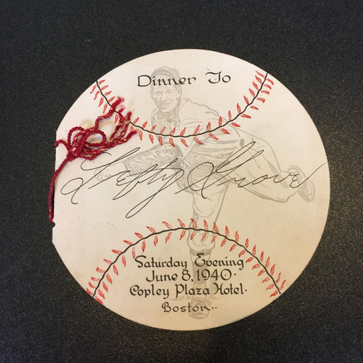 Rare Lefty Grove Dinner Program June 8, 1940 Copley Plaza Boston