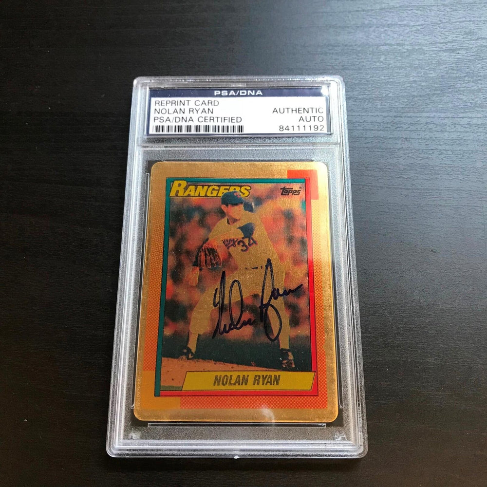 1990 Topps Nolan Ryan Signed Autographed Porcelain Card PSA DNA COA