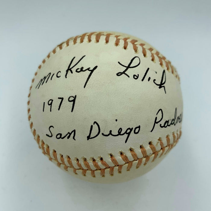 Beautiful Mickey Lolich "1979 San Diego Padres" Signed Vintage Baseball JSA COA