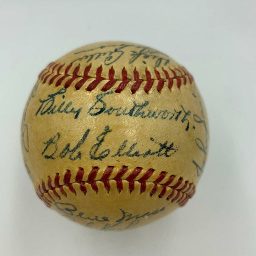 Beautiful 1947 Boston Braves Team Signed Baseball Warren Spahn With JSA COA