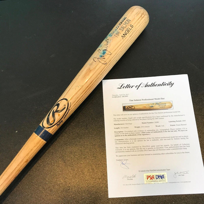 2005 Tim Salmon Signed Autographed Game Used Bat Outstanding Use! PSA DNA COA