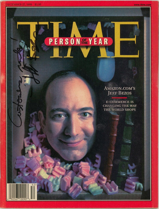 Rare Jeff Bezos "Customers Rule" Signed 1999 Time Magazine Man Of The Year JSA
