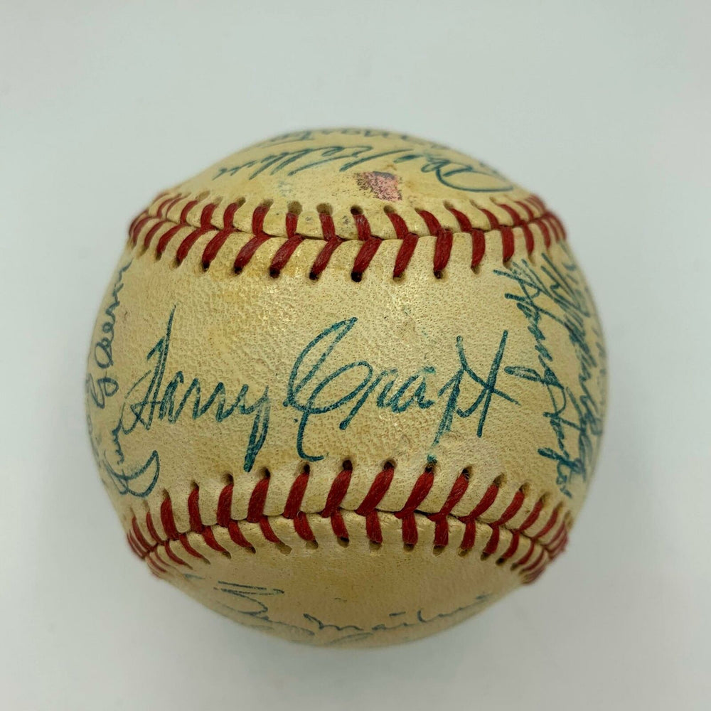 Beautiful 1957 Kansas City Athletics Team Signed American League Baseball