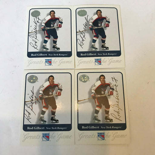 Lot Of (4) Rod Gilbert Signed Autographed 2001 Fleer Greats Of The Game Cards