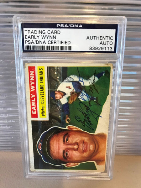 Early Wynn Signed Autographed 1956 Topps Baseball Card PSA DNA COA