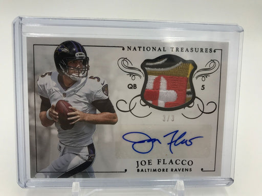 2014 National Treasures Football Joe Flacco Nasty Patch Autograph #D 3/3 Ravens