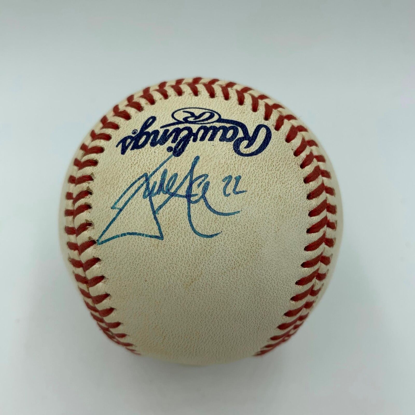 Bernie Williams Autographed game Used Baseball 