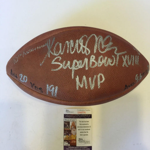 Rare Marcus Allen Super Bowl XVIII MVP Signed Heavily Inscribed Football JSA COA