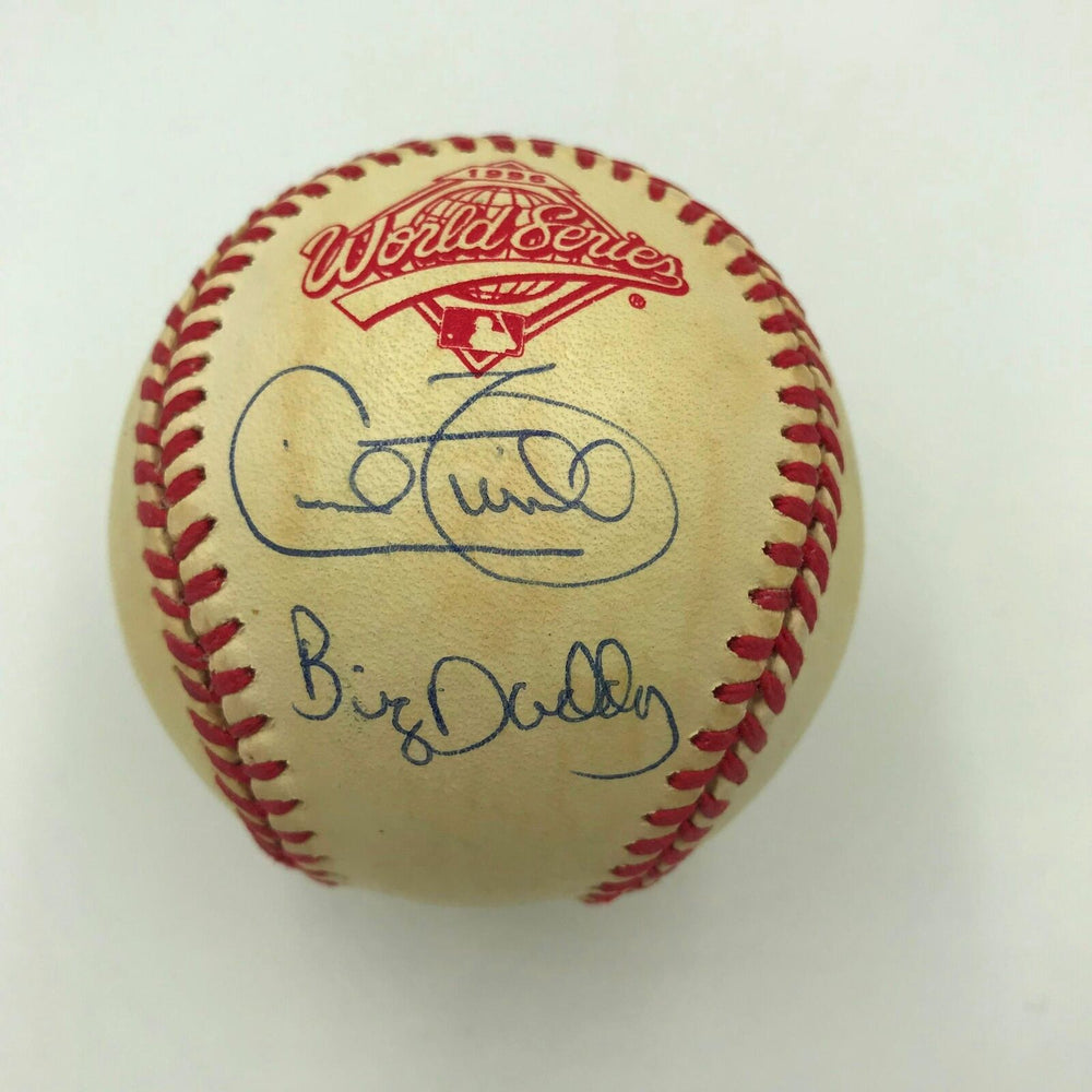 Cecil Fielder "Big Daddy" Signed 1996 World Series Game Issued Baseball JSA COA