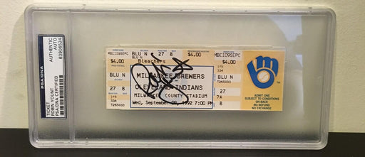 Robin Yount Signed Autographed 3,000 Hit Game Ticket 9/9/1992 PSA DNA COA
