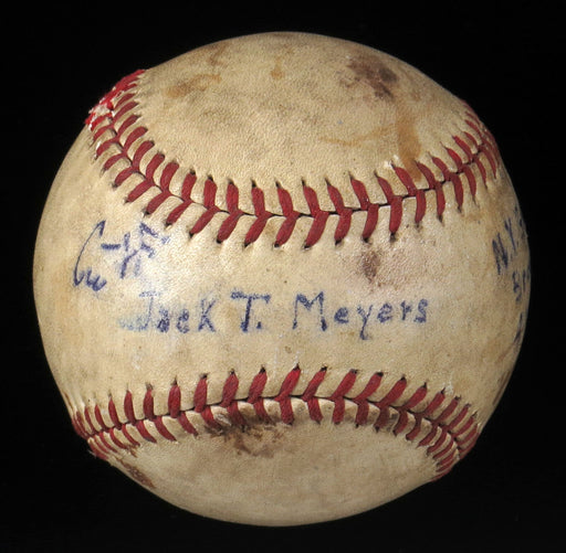 RARE Chief Meyers Single Signed Baseball Inscribed "4 World Series" JSA COA