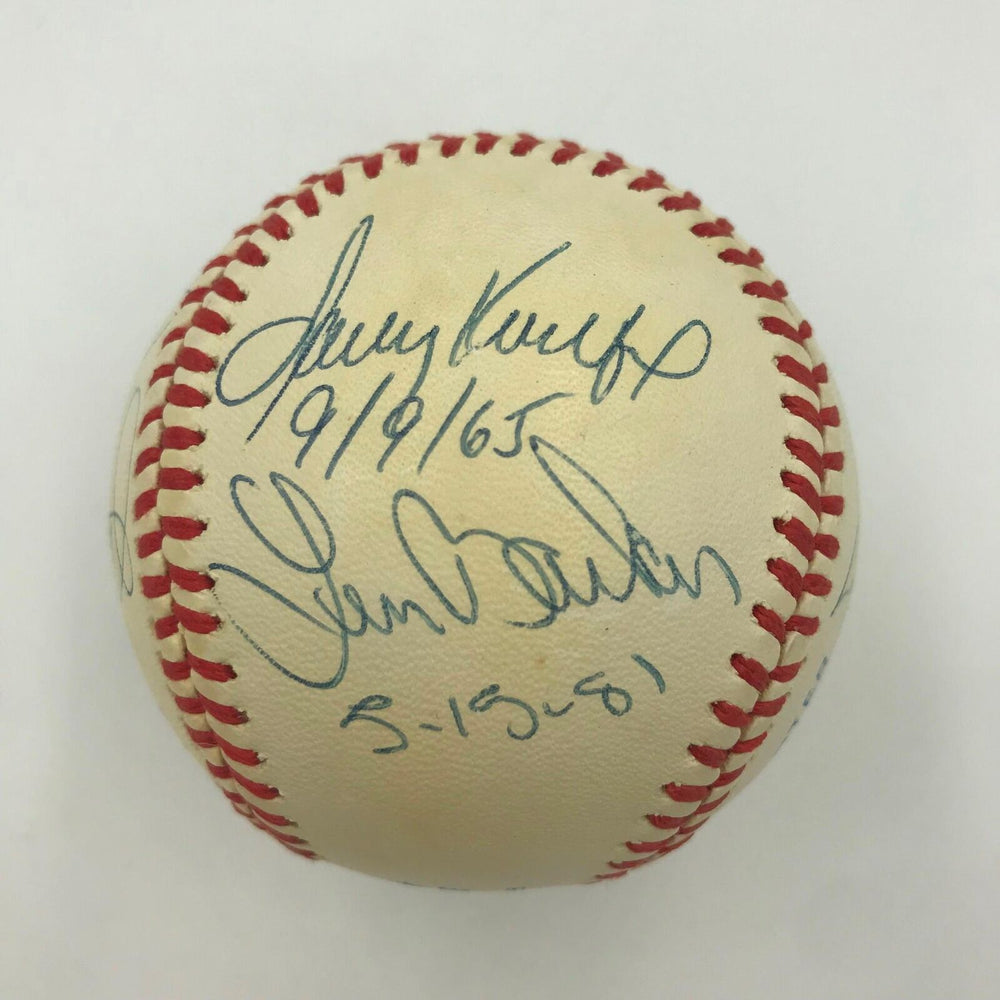 Rare Perfect Game Club Signed Inscribed Baseball Sandy Koufax 7 Sigs PSA DNA COA