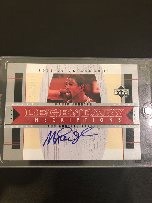 2003-04 UD Legends Magic Johnson Legendary Inscriptions #d 030/100