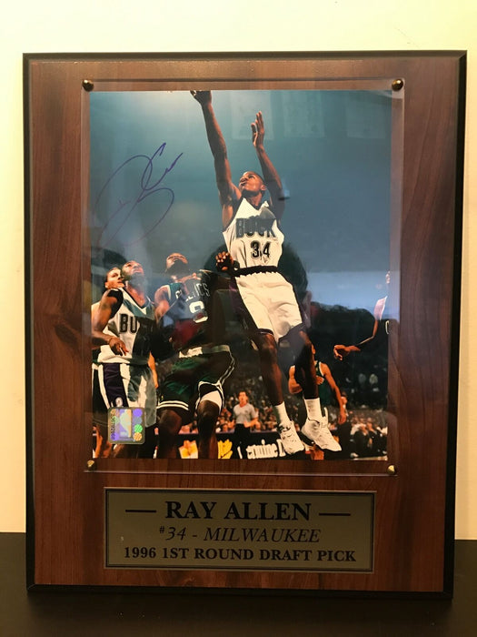 Ray Allen Signed Autographed 8x10 Photo Plaque PSA DNA COA
