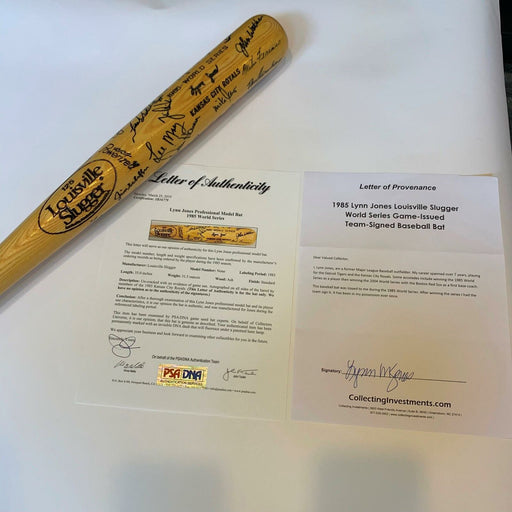 Beautiful 1985 Kansas City Royals WS Champs Team Signed World Series Bat JSA PSA