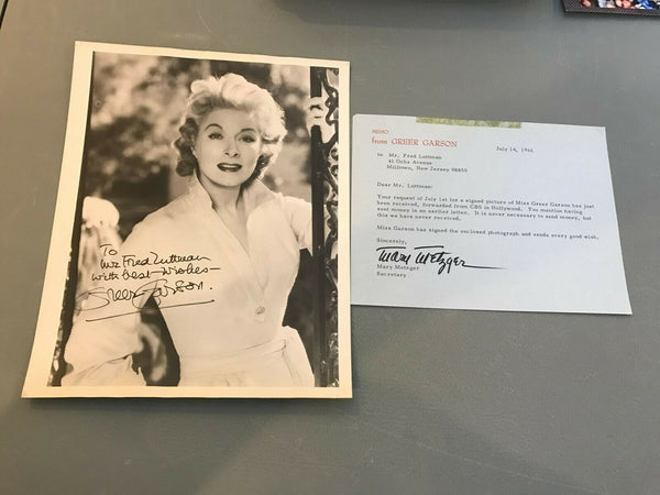 Vintage 1960's  Greer Garson Signed Autographed 8X10 Photo With JSA COA