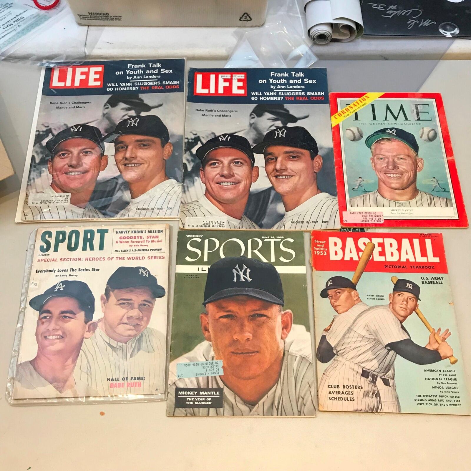 September 1961 Sport Magazine – Mickey Mantle & Joe DiMaggio Cover