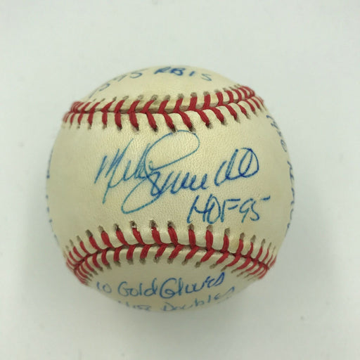 Rare Mike Schmidt Signed Heavily Inscribed Career Stats Baseball PSA DNA Sticker