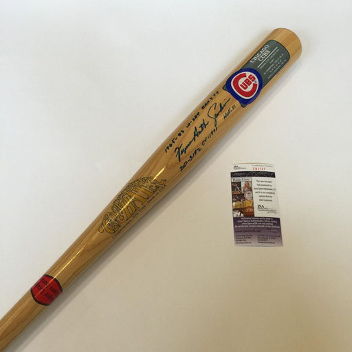 The Finest Fergie Jenkins Signed Heavily Inscribed Career Stats Bat With JSA COA