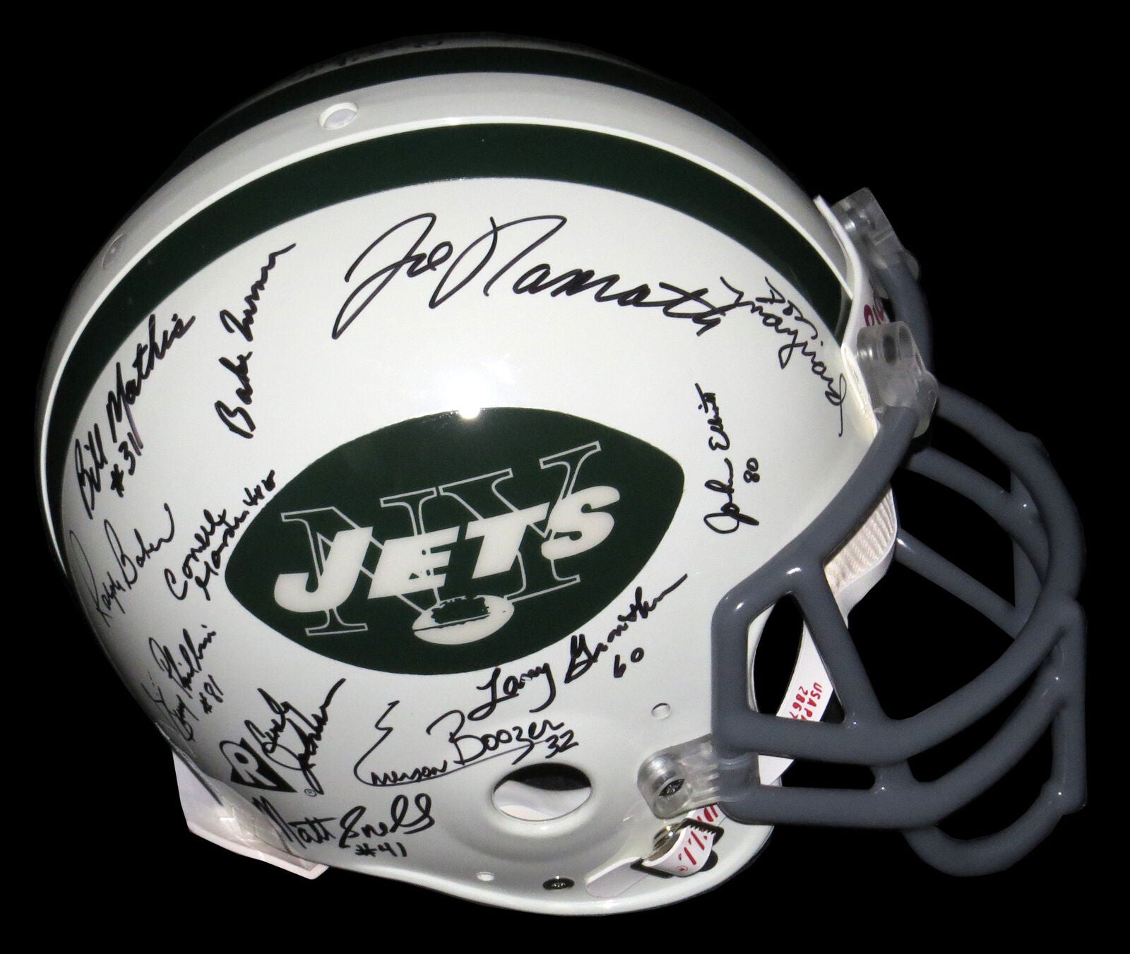 1968 New York Jets Super Bowl Champs Team Signed Full Size Helmet Steiner COA