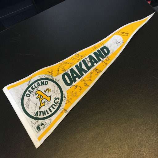 1989 Oakland A's Athletics World Series Champs Team Signed Pennant Mark McGwire