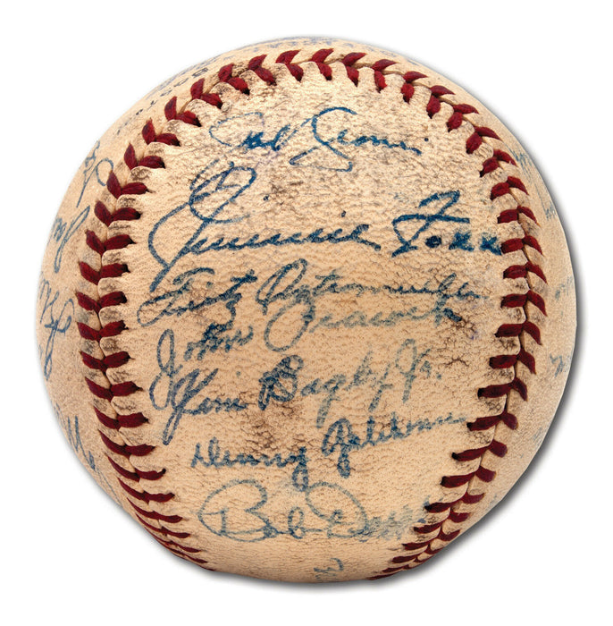 Beautiful 1940 Boston Red Sox Team Signed Baseball Jimmie Foxx Moe Berg PSA DNA
