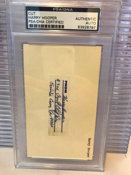 Harry Hooper Signed Hall Of Fame Index Card With Full Home Address PSA DNA COA