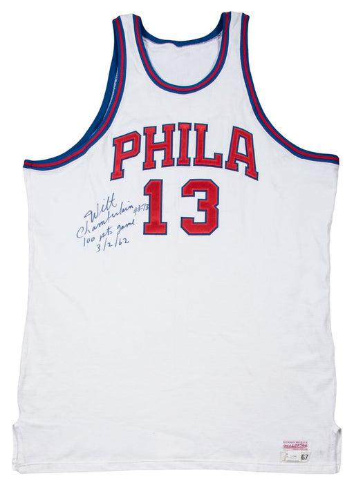 Extraordinary Wilt Chamberlain 100 Point Game 3/2/1962 Signed Jersey Beckett COA