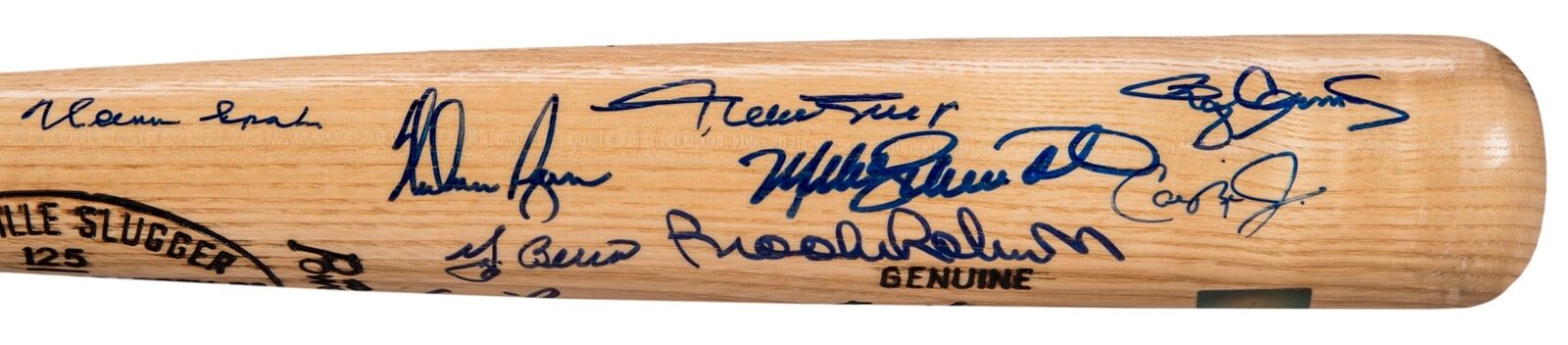Extraordinary All Century Team Signed Bat 17 Sigs With Ted Williams JSA COA