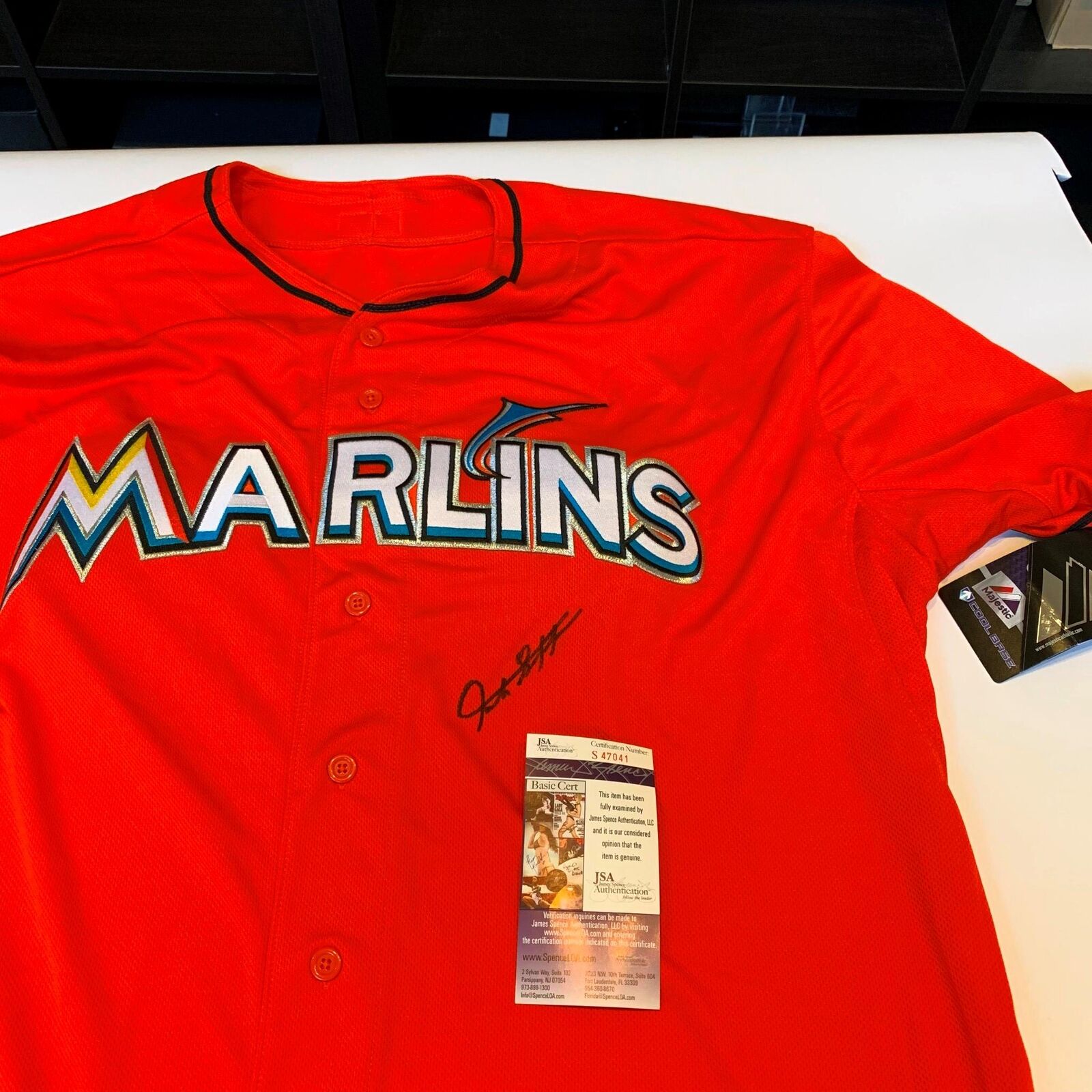Giancarlo Stanton Signed Authentic Majestic Miami Marlins Jersey With —  Showpieces Sports