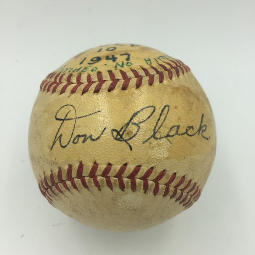 Don Black No Hitter July 10, 1947 Signed Game Used American League Baseball PSA