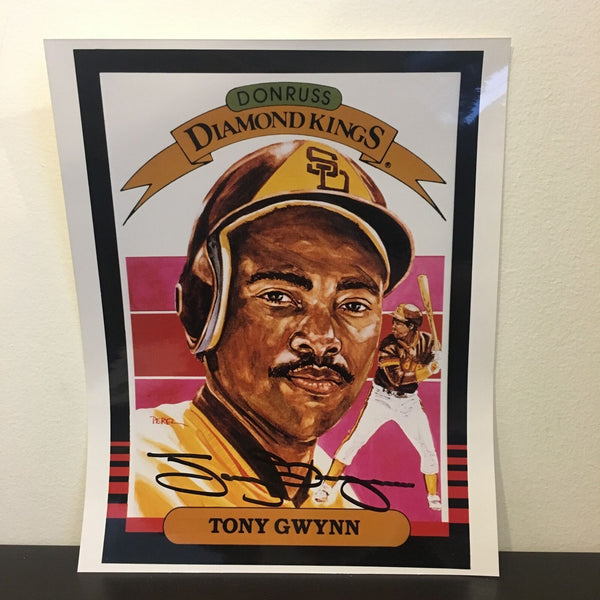 Tony Gwynn Signed Autographed Donruss Diamond Kings 8x10 Photo Picture