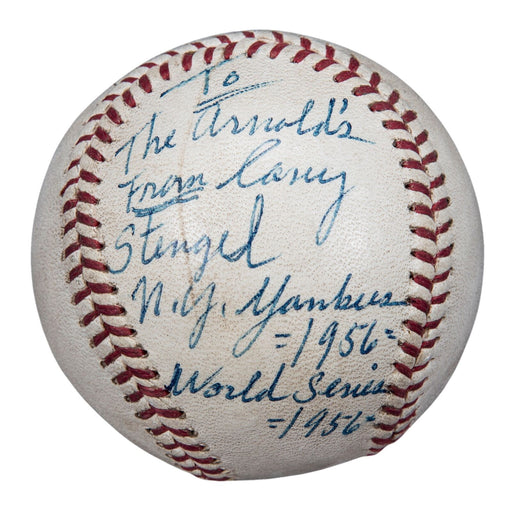 Beautiful Casey Stengel Single Signed Baseball From 1956 World Series Beckett