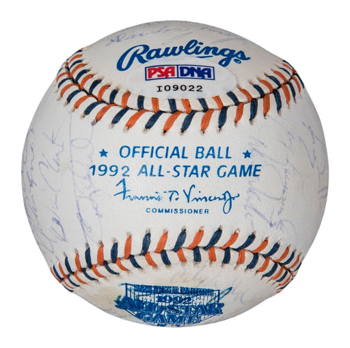 1992 All Star Game Team Signed Baseball 29 Sigs Greg Maddux Smoltz PSA DNA COA