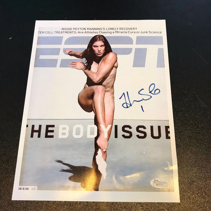 Hope Solo signed 8x10 autographed ESPN Body Issue photo Damaged JSA COA