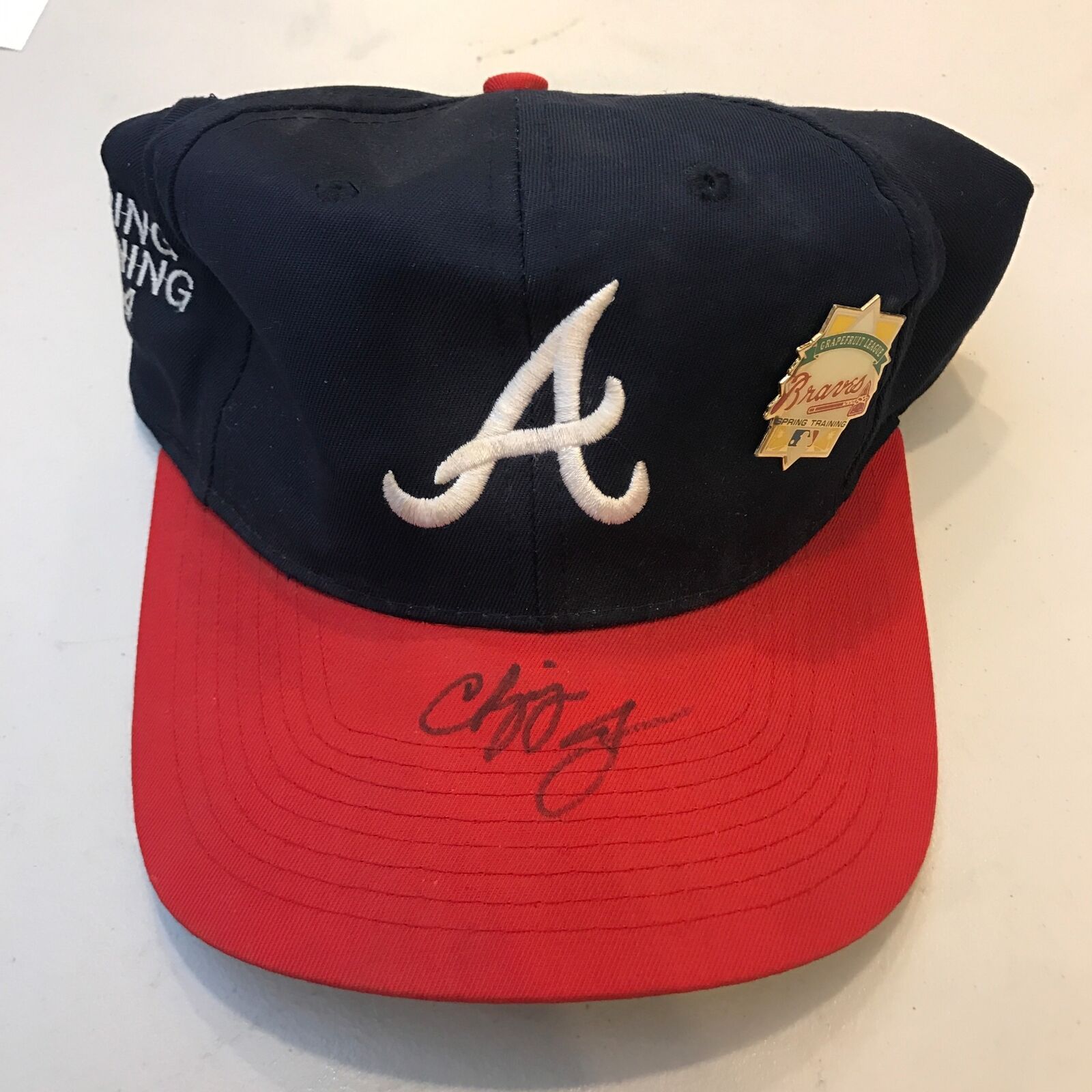 Rare 1994 Chipper Jones Pre Rookie Signed Atlanta Braves Hat Cap