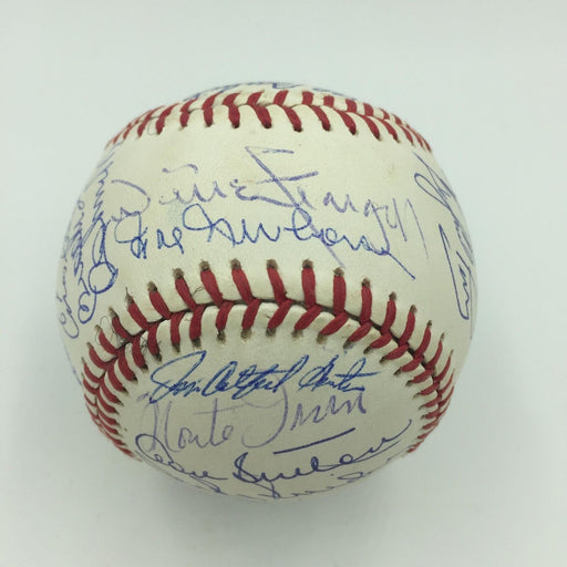 Beautiful Hall Of Fame Multi Signed National League Baseball 24 Sigs PSA DNA COA