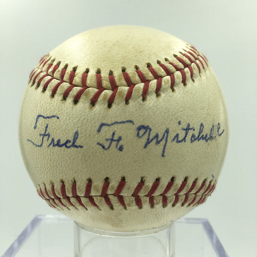 Fred Mitchell Relieved Cy Young In First Ever Red Sox Game Signed Baseball PSA