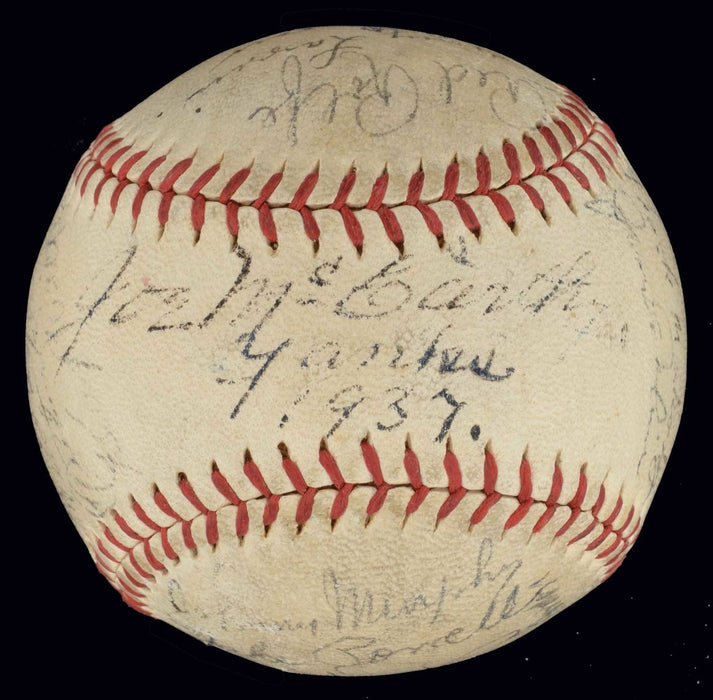 1937 New York Yankees World Series Champions Team Signed Baseball PSA DNA COA